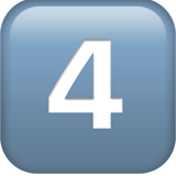 Keycap Digit Four - Apple