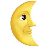 Crescent Moon Face - Apple
