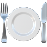 Fork and Knife With Plate - Apple