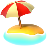 Beach with Umbrella - Apple