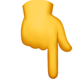 Backhand Index Pointing Down - Apple