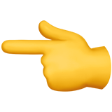 Backhand Index Pointing Left - Apple