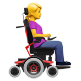 Woman in Motorized Wheelchair Arrow - Apple