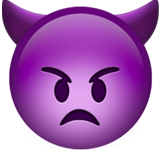 Angry Face with Horns - Apple