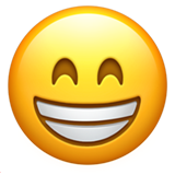 Beaming Face with Smiling Eyes - Apple
