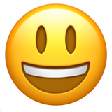 Grinning Face with Big Eyes - Apple