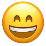 Grinning Face with Smiling Eyes - Apple
