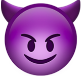 Smiling Face with Horns - Apple