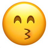 Kissing Face with Smiling Eyes - Apple