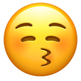 Kissing Face with Closed Eyes - Apple