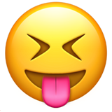 Face with Stuck-Out Tongue and Tightly-Closed Eyes - Apple