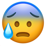 Anxious Face with Sweat - Apple