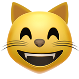 Grinning Cat Face With Smiling Eyes - Apple