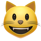 Grinning Cat Face With Smiling Eyes - Apple