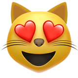 Smiling Cat Face With Heart-Eyes - Apple