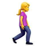 Woman Walking Right - Apple