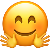 Smiling Face with Open Hands (Hugging Face) - Apple