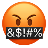 Cursing Face (Face with Symbols on Mouth) - Apple