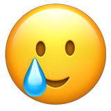 Smiling Face with Tear - Apple