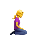 Woman Kneeling Direction Right - Apple