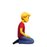 Man Kneeling - Apple