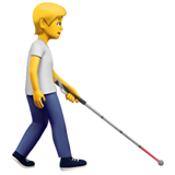 Person with White Cane Right Arrow - Apple