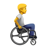 Person in Manual Wheelchair Moving Right - Apple
