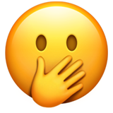 Face with Open Eyes and Hand Over Mouth - Apple