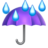 Umbrella with Rain Drops - Apple