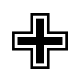 Outlined Greek Cross - Apple