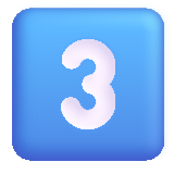 Keycap Digit Three - Fluent (Microsoft)