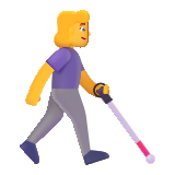 Woman with White Cane Arrow - Fluent (Microsoft)