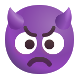 Angry Face with Horns - Fluent (Microsoft)