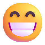 Beaming Face with Smiling Eyes - Fluent (Microsoft)