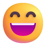 Grinning Face with Smiling Eyes - Fluent (Microsoft)