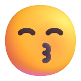 Kissing Face with Smiling Eyes - Fluent (Microsoft)