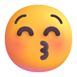 Kissing Face with Closed Eyes - Fluent (Microsoft)