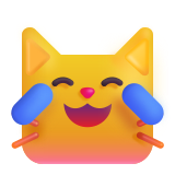 Cat Face with Tears of Joy - Fluent (Microsoft)