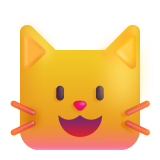 Grinning Cat Face With Smiling Eyes - Fluent (Microsoft)