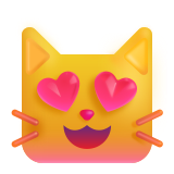 Smiling Cat Face With Heart-Eyes - Fluent (Microsoft)