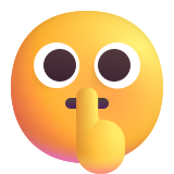 Face with Finger Over Mouth (Shushing Face) - Fluent (Microsoft)