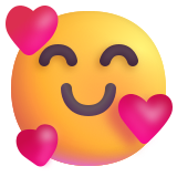 Smiling Face with Hearts - Fluent (Microsoft)