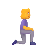 Woman Kneeling Direction Right - Fluent (Microsoft)