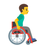 Man in Manual Wheelchair with Right Arrow - Noto (Google)