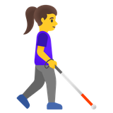 Woman with White Cane Arrow - Noto (Google)