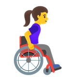 Woman in Manual Wheelchair Arrow Right - Noto (Google)