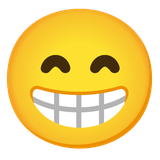 Beaming Face with Smiling Eyes - Noto (Google)