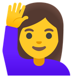 Woman Raising Hand - Noto (Google)