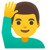 Man Raising Hand - Noto (Google)
