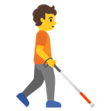 Person with White Cane Right Arrow - Noto (Google)